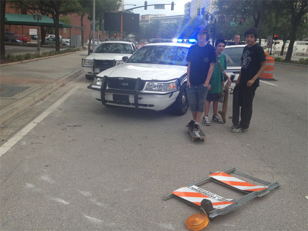 Tampa Police and Skateboarding Downtown